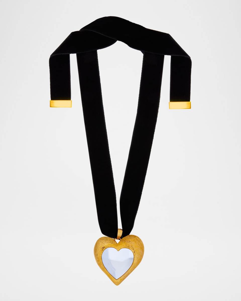 Velvet Ribbon Heart Necklace